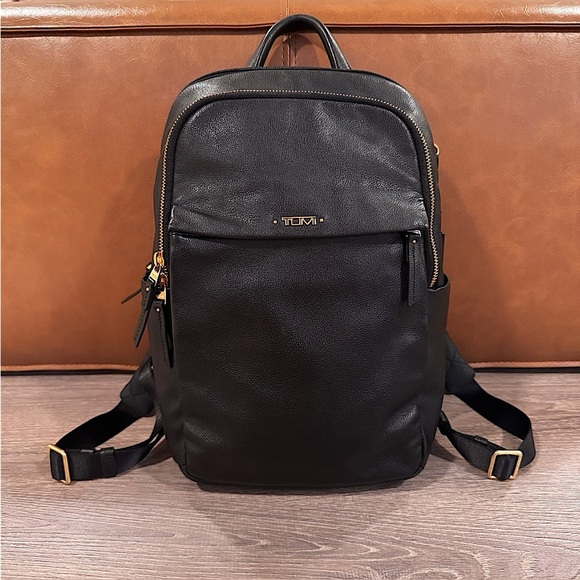 TUMI Voyageur Black Leather Daniella Small Travel Backpack Limited Edition - Picture 1 of 14
